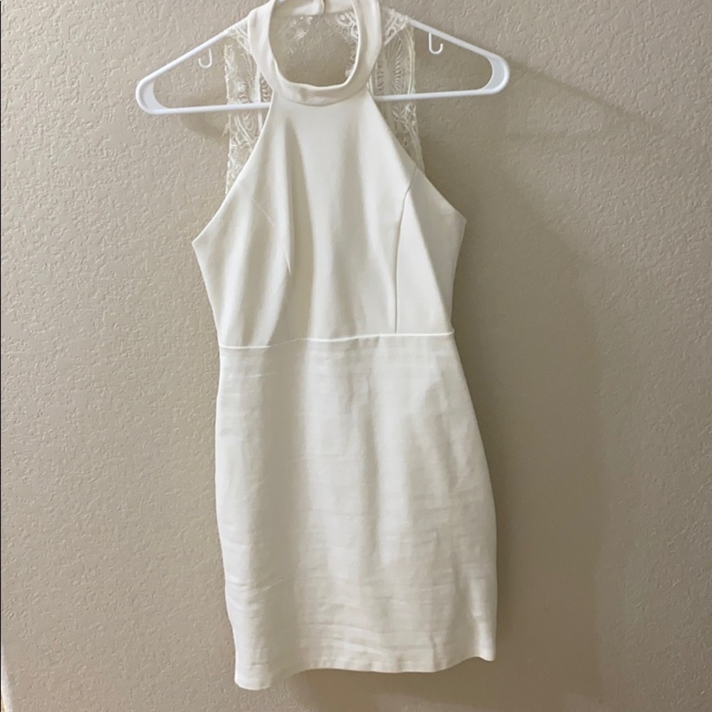Lulus white and lace mini dress !